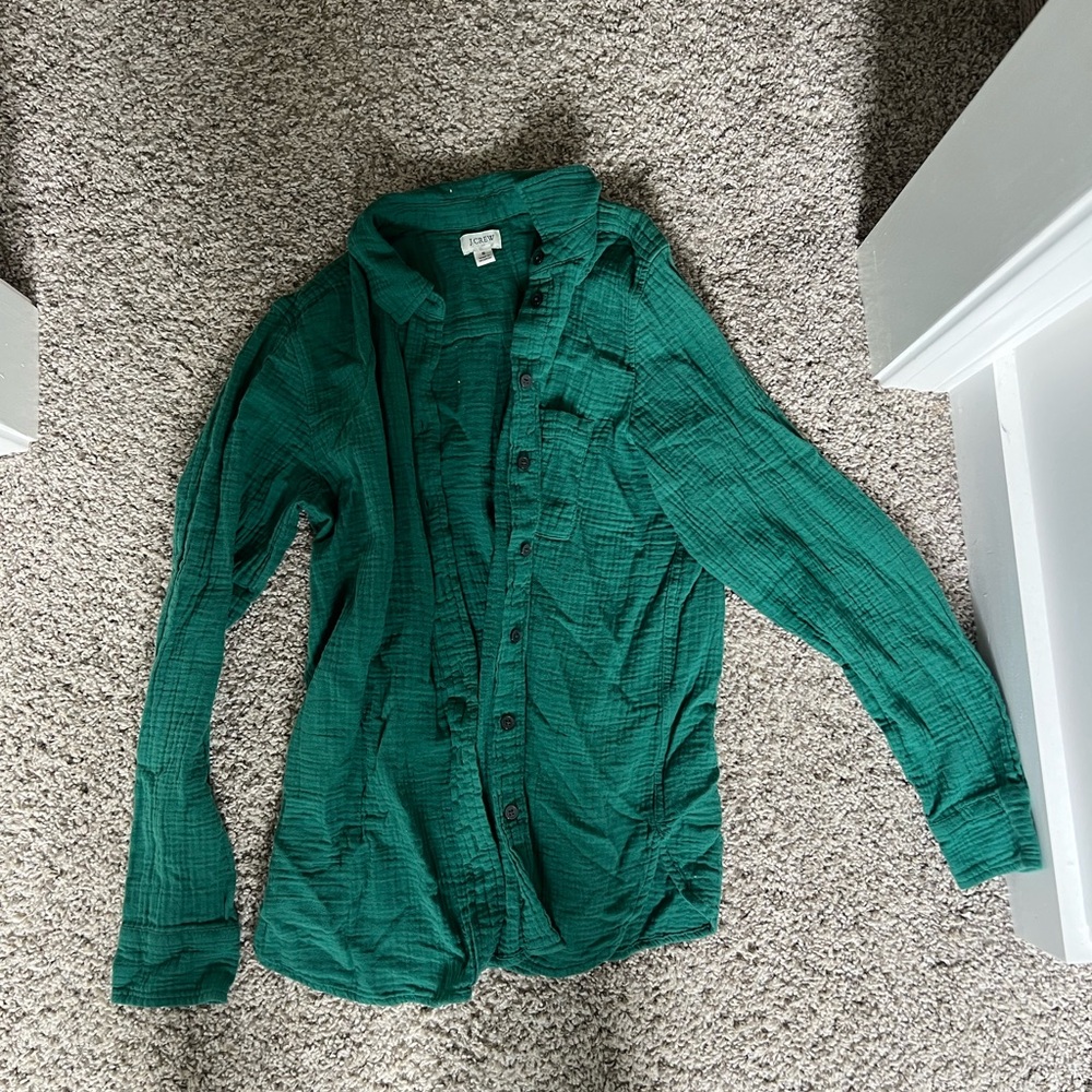J. Crew Green Button Down Shirt